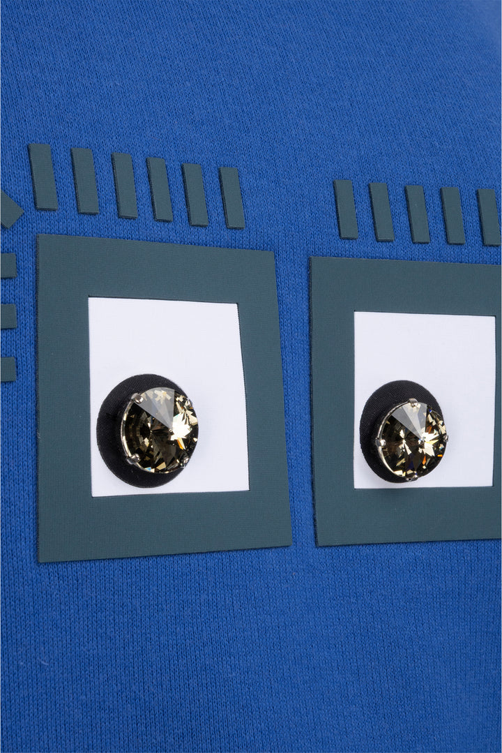 Fendi Size 44 Short Sleeve Crystal Eyes Sweatshirt