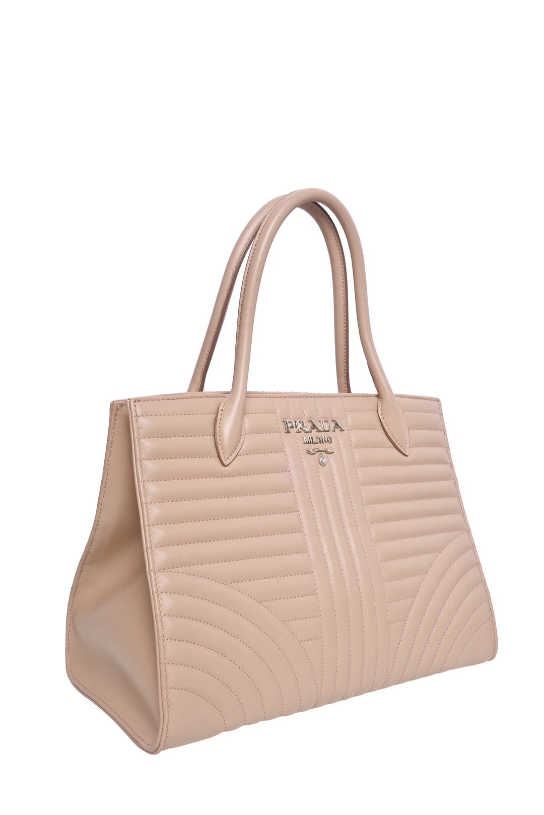 Prada Cipria Quilted Soft Impunture Leather Diagramme Tote