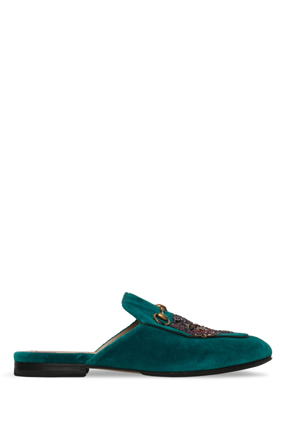 Gucci Size 40 Velvet Tiger Embellished Princetown Mules