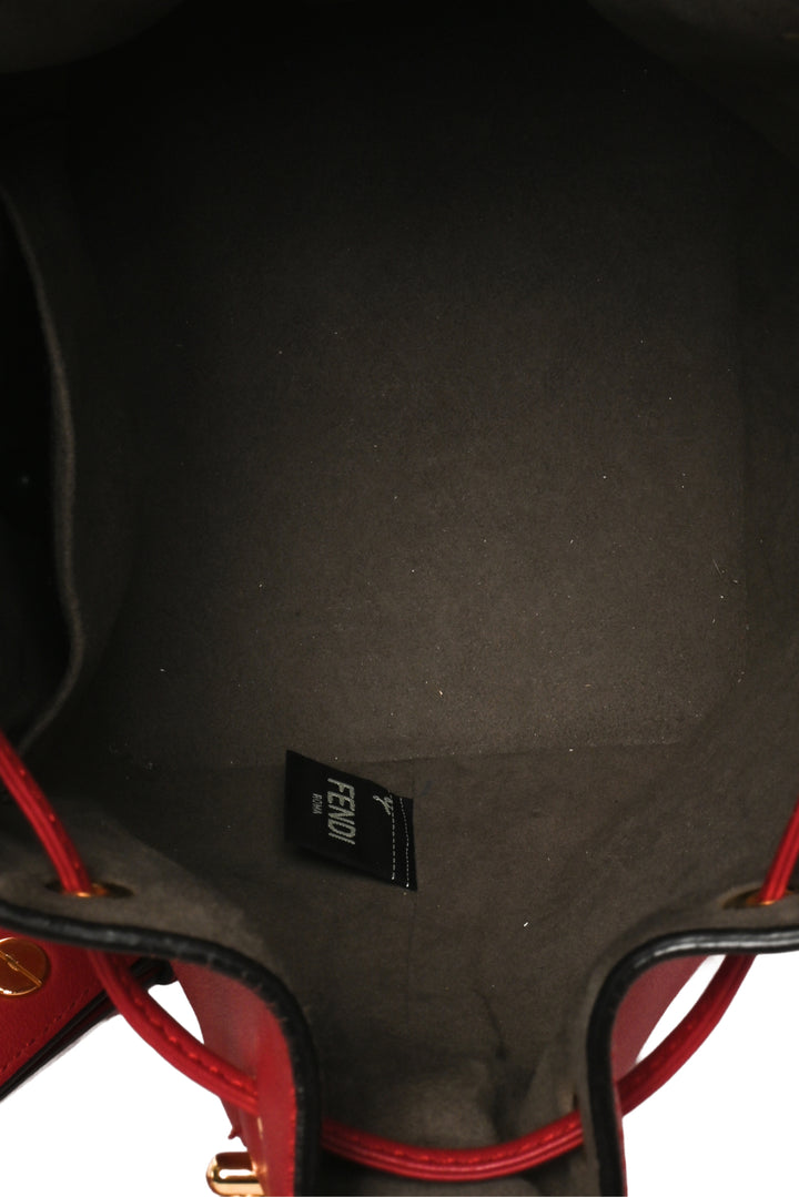 Fendi Red Leather Mon Tresor Bucket Bag