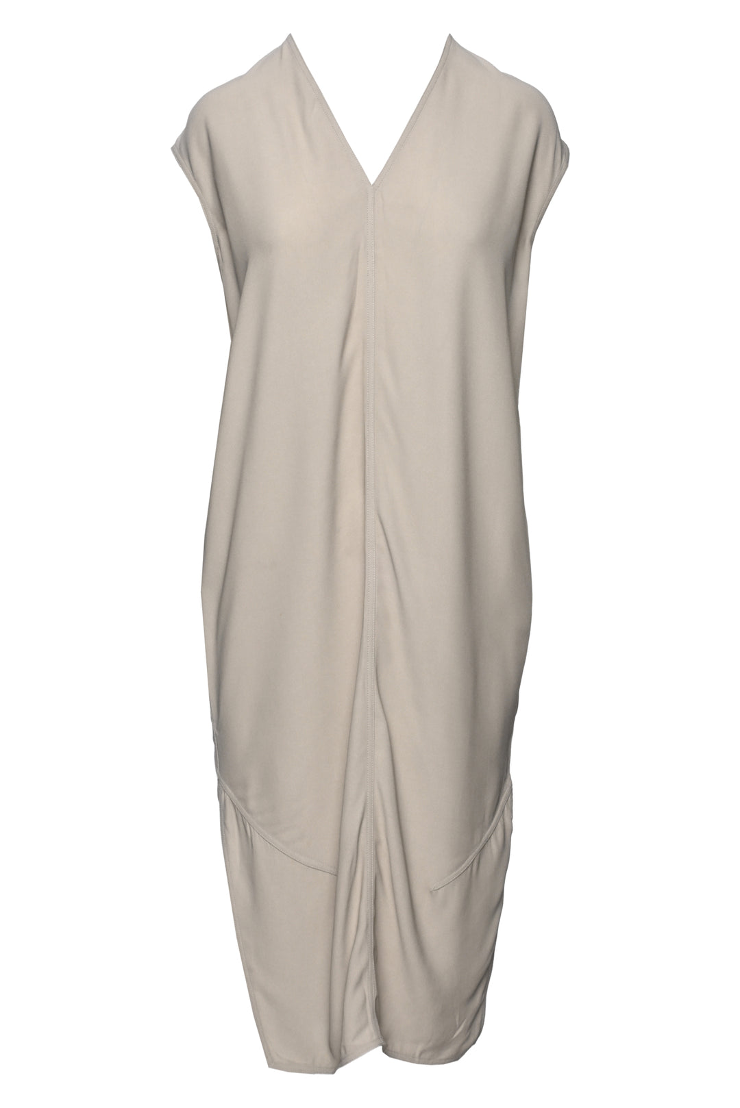 Rick Owens Size 8 Tecuatl S/S 20 V-Neck Sleeveless Crepe Dress