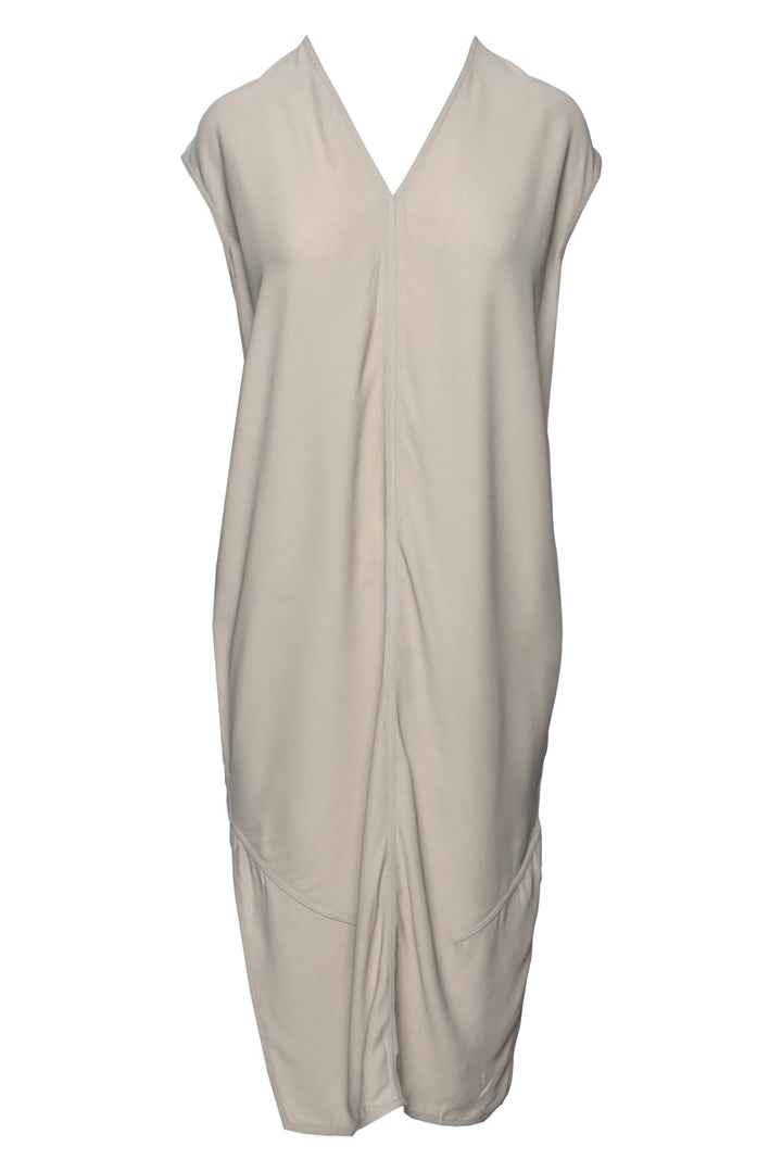 Rick Owens Size 8 Tecuatl S/S 20 V-Neck Sleeveless Crepe Dress