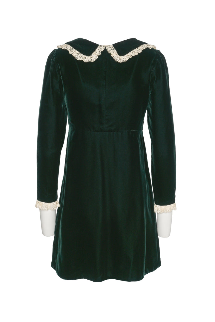 Saint Laurent Size 36 2016 Velvet Lace Trim Mini Dress