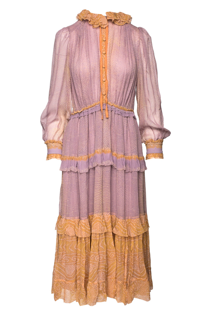 Ulla Johnson Size 8 Ruffle Long Sleeve Maxi Dress