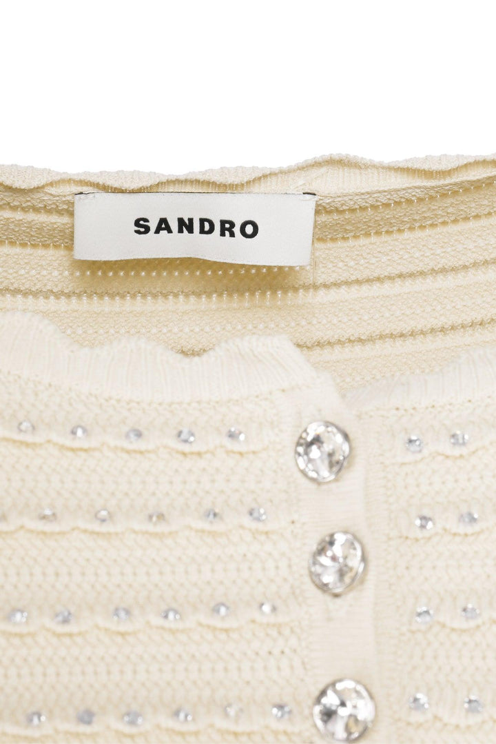 Sandro Size 3 Rhinestone Embellished Cardigan