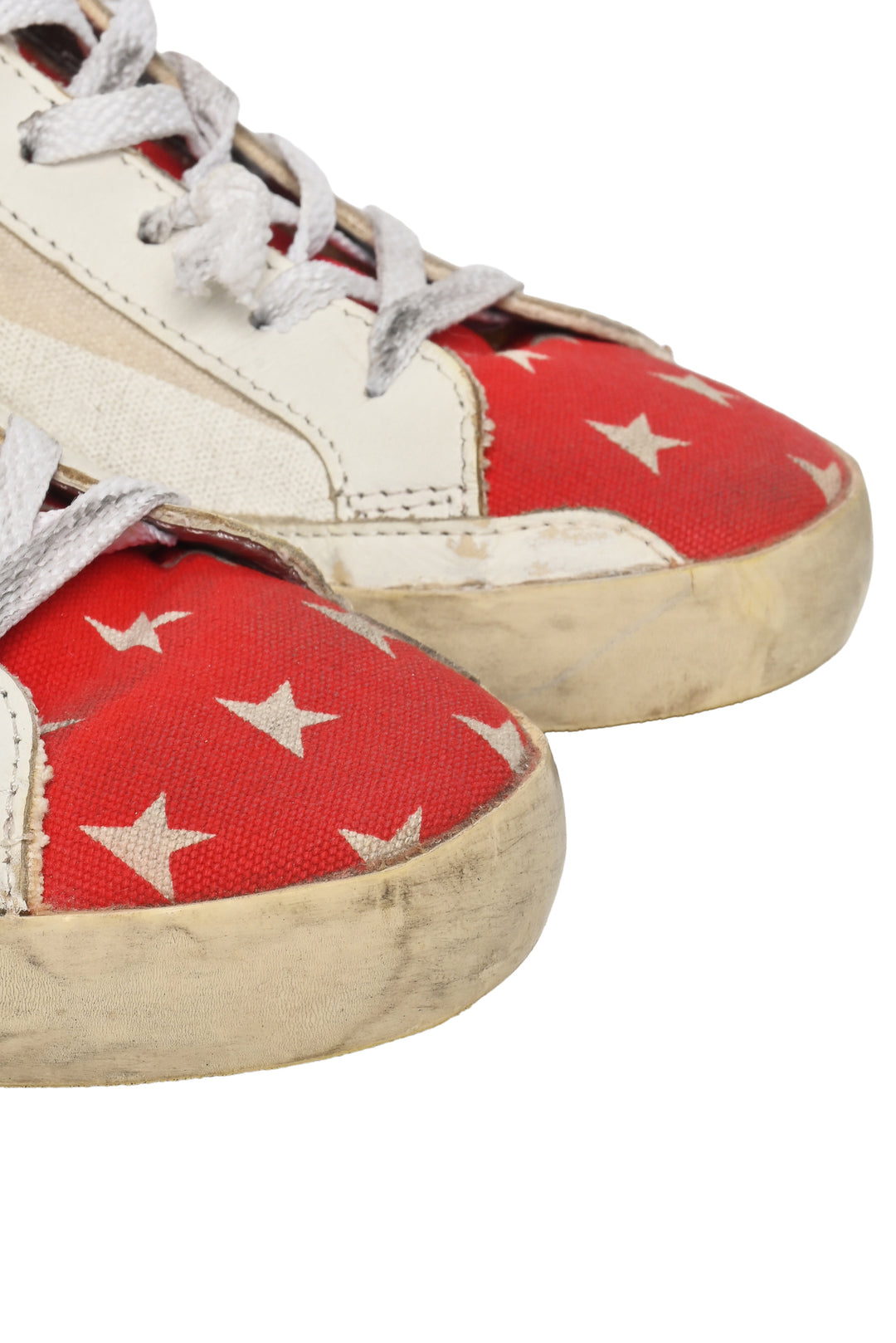 Golden Goose Size 37 Superstar Distressed Canvas Low Top Sneaker
