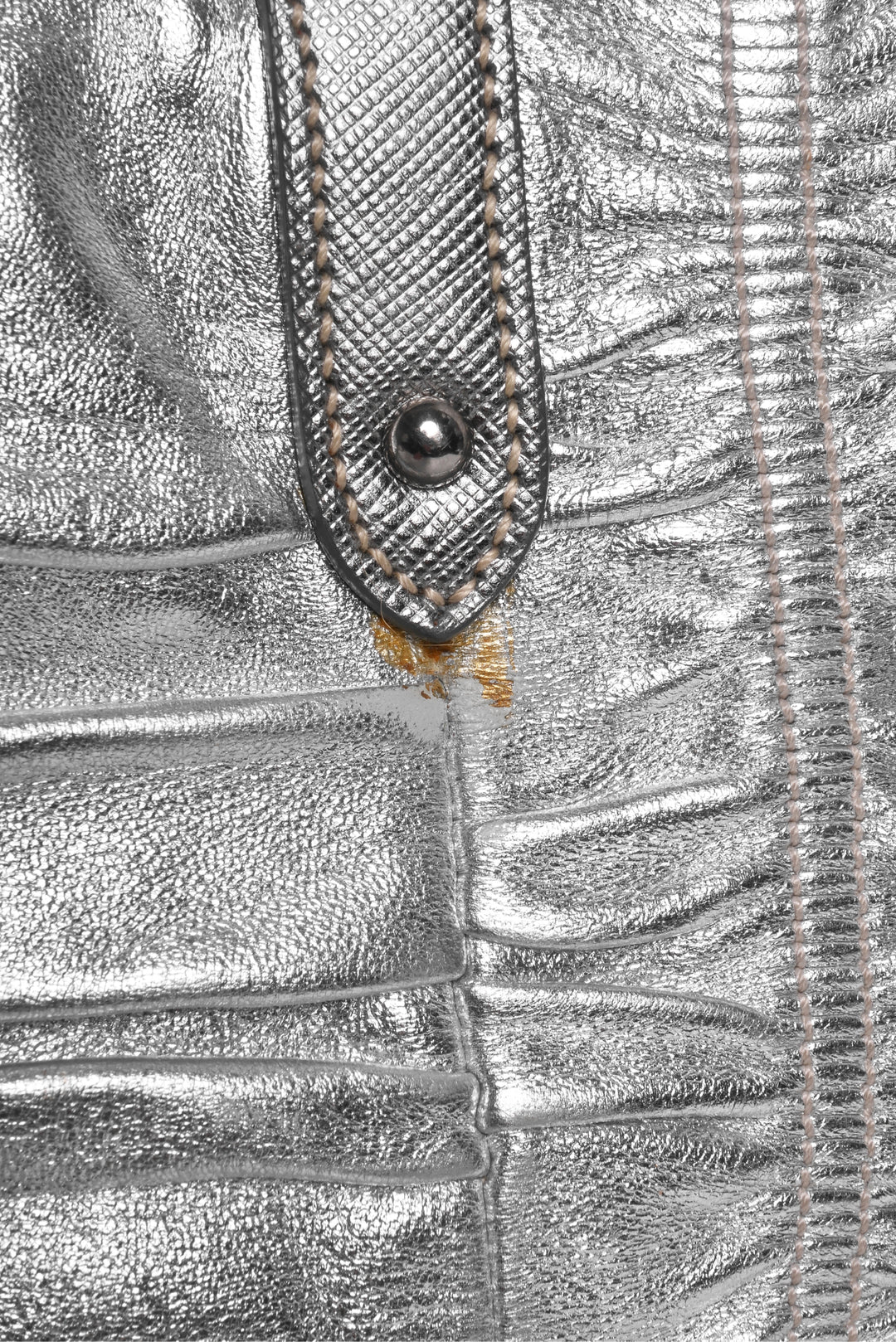 Prada Metallic Nappa Gaufre Leather Messenger Shoulder Bag