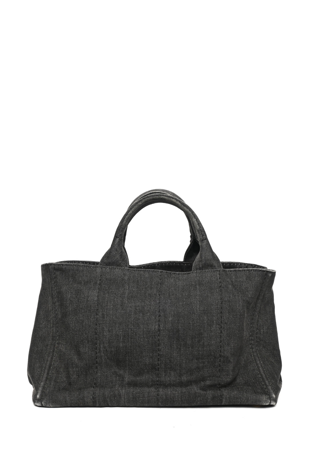 Prada Denim Logo Canapa Large Tote