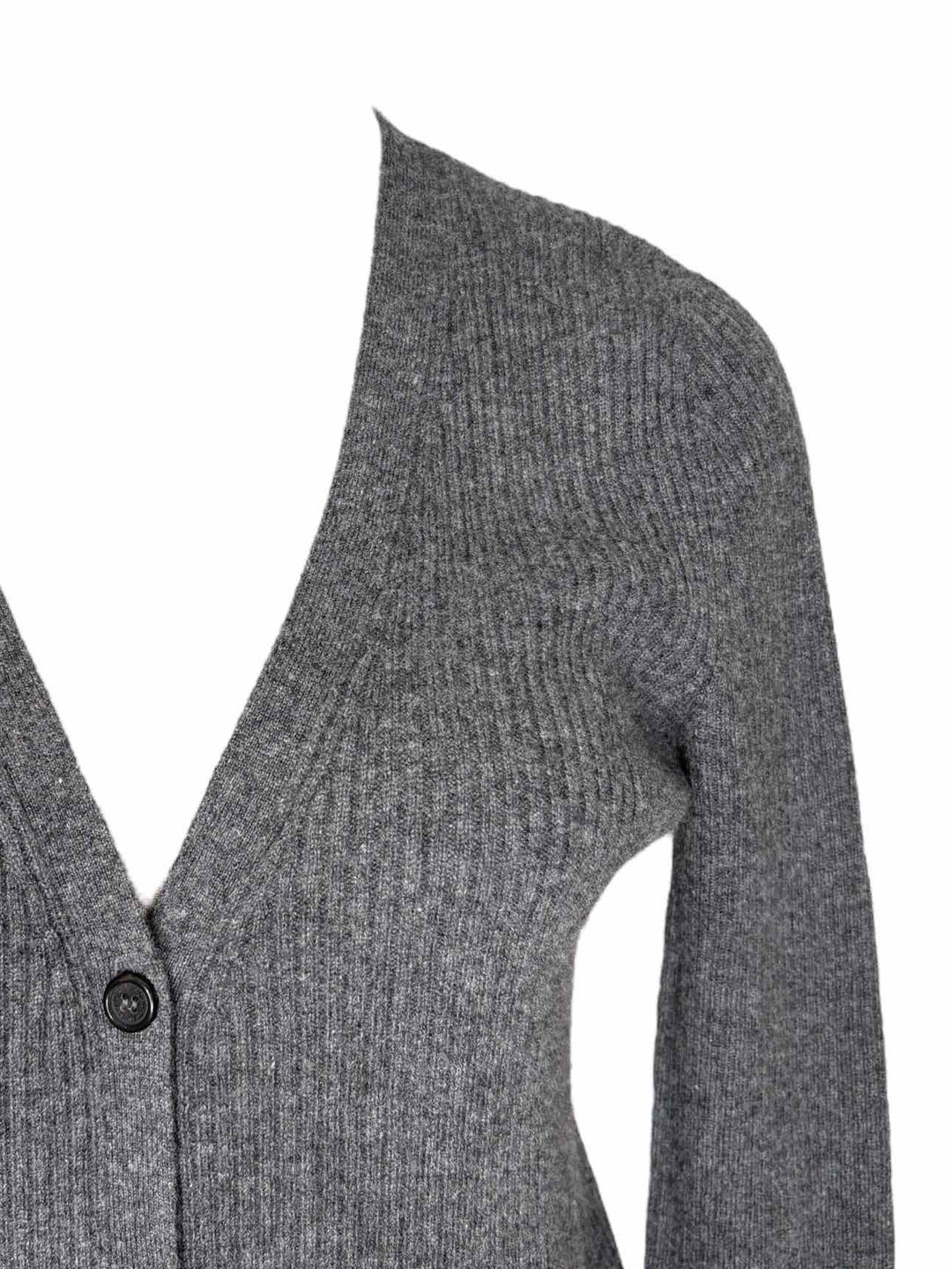 Black Goat Long Ribbed Cashmere Size M Cardigan