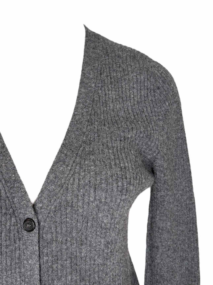 Black Goat Long Ribbed Cashmere Size M Cardigan