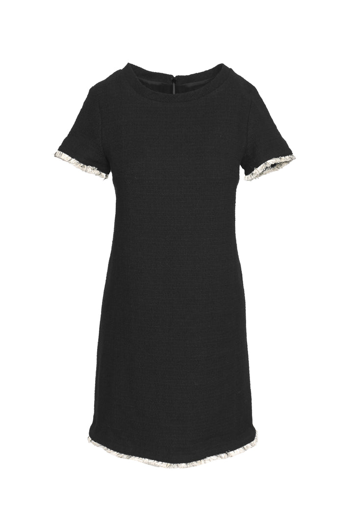 Weekend Max Mara Size 6 Short-Sleeved Raw Edge Tweed Dress