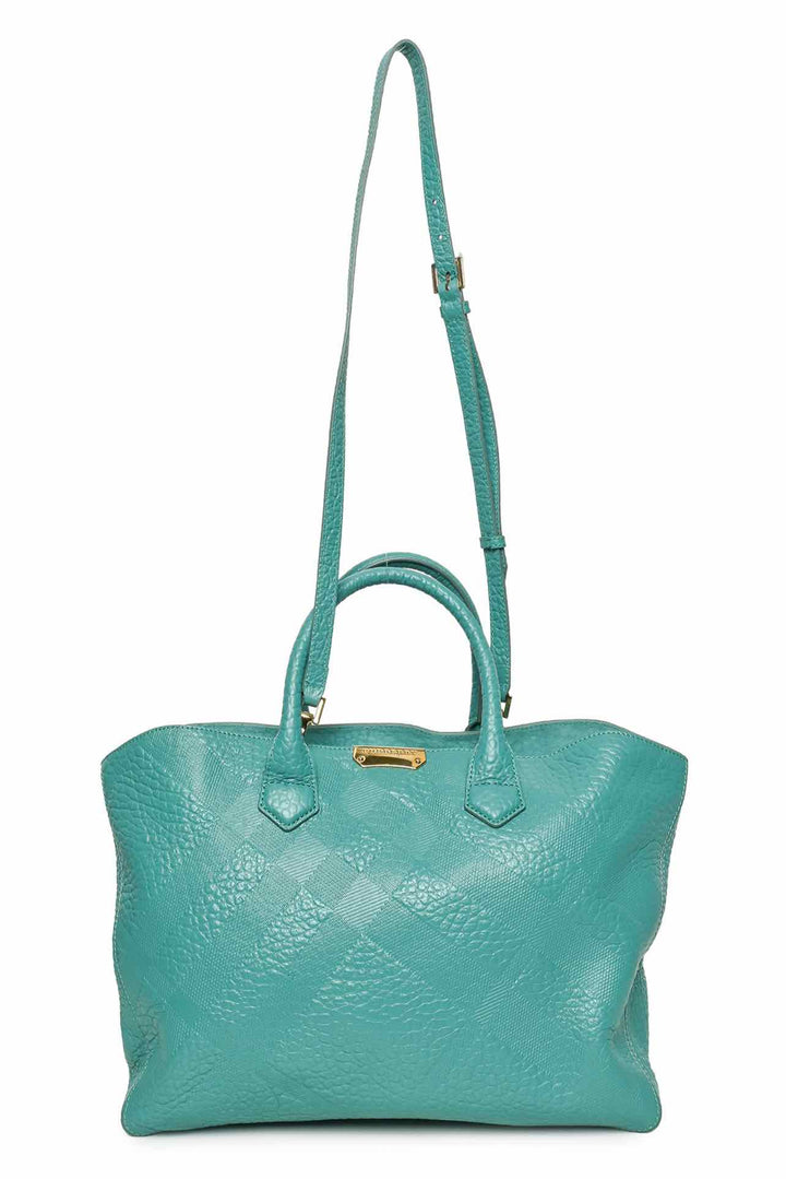 Burberry Embossed Check Leather Dewsbury Tote