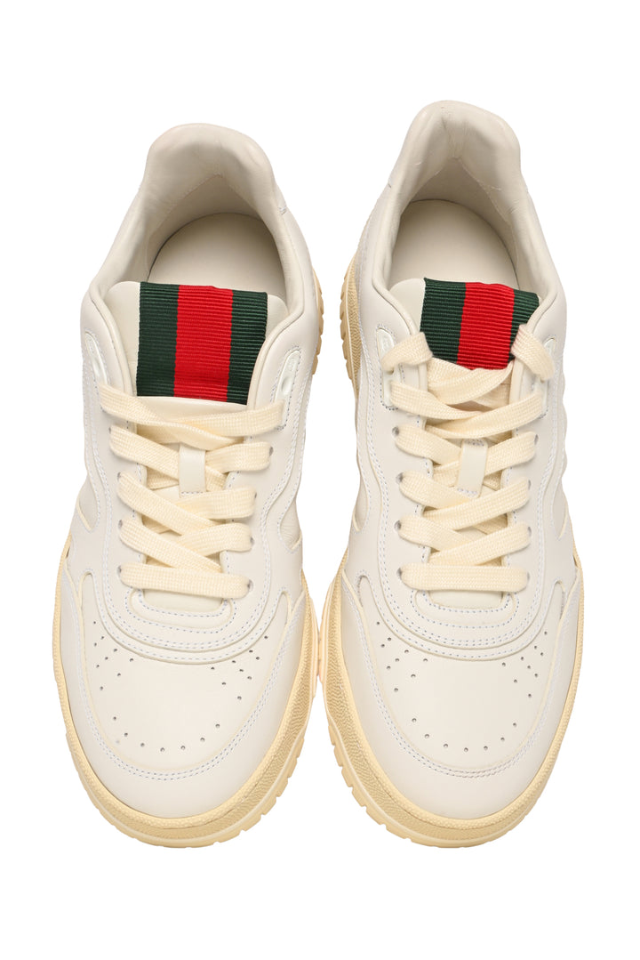 Gucci Size 39 Re-Web Low Top Leather Sneaker