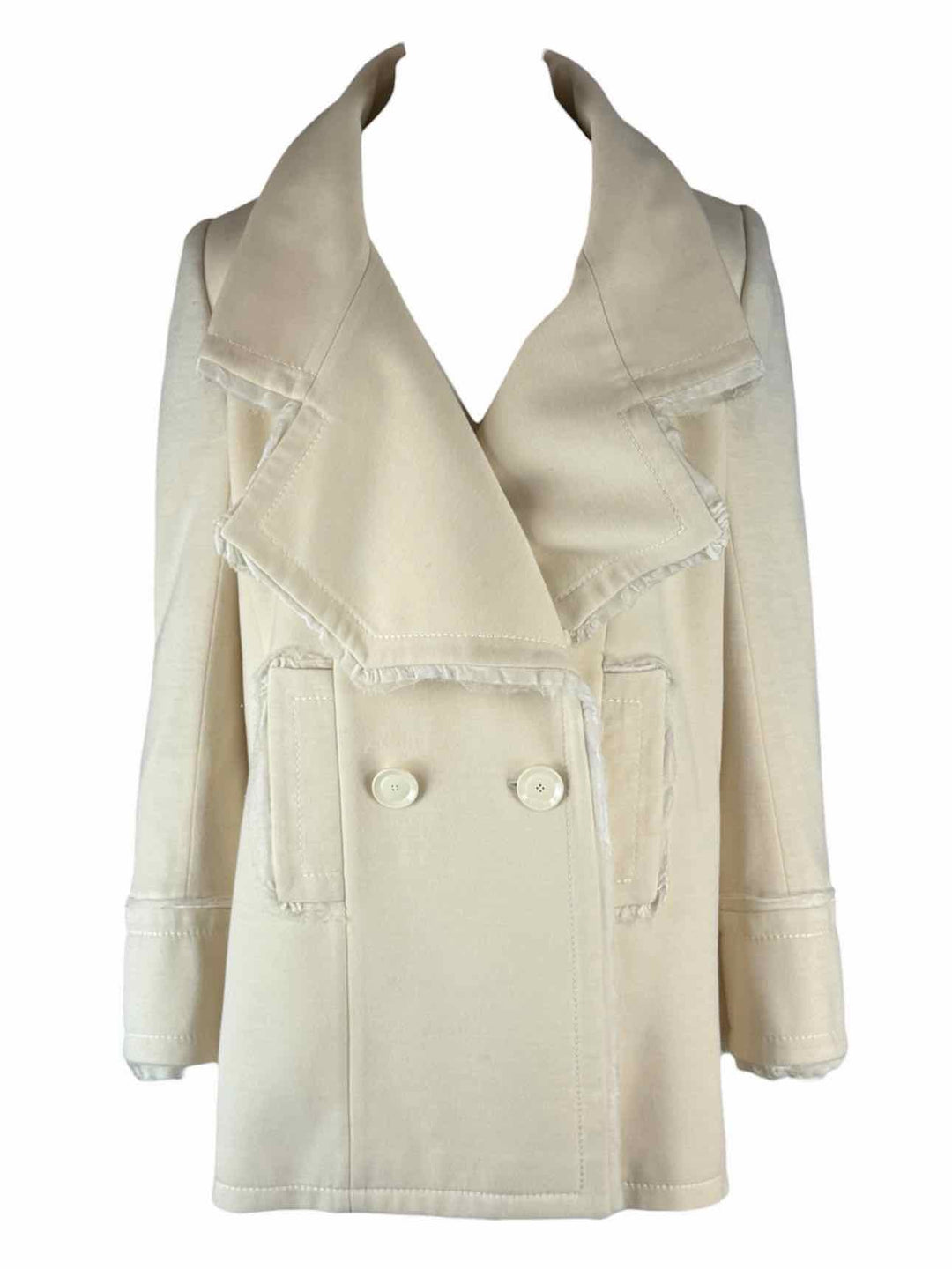 Dior Size 8 2005 Raw Edge Wool-Blend Double Breasted Coat