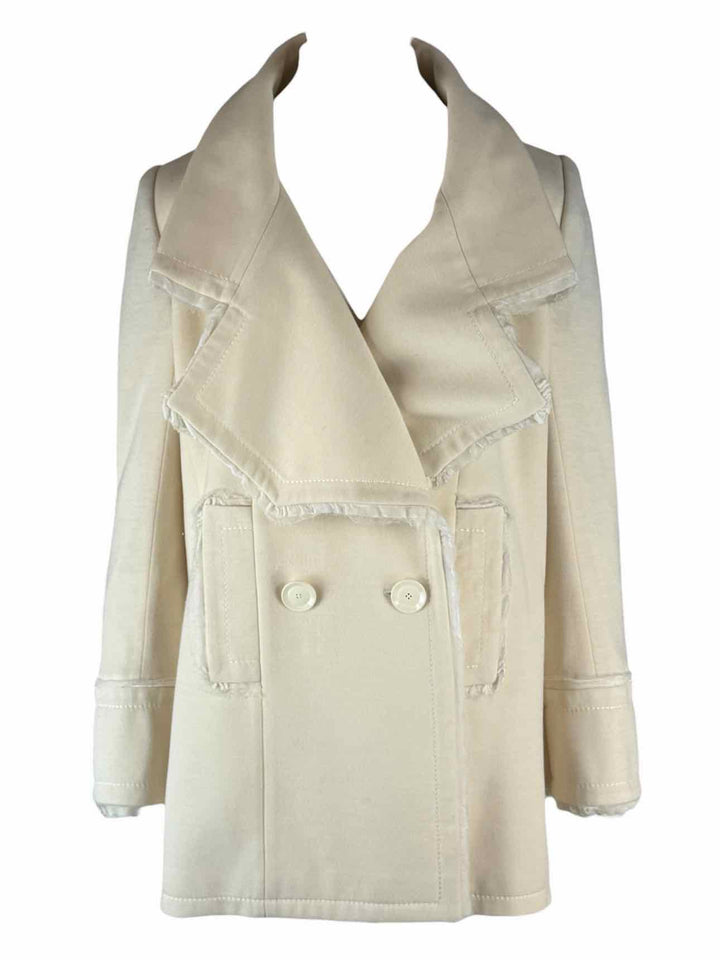 Dior Size 8 2005 Raw Edge Wool-Blend Double Breasted Coat