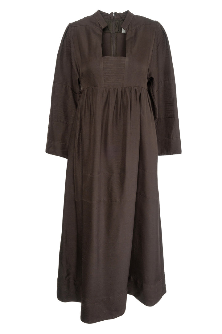 Valentino Size 40 Pleated Silk-Shantung Maxi Dress