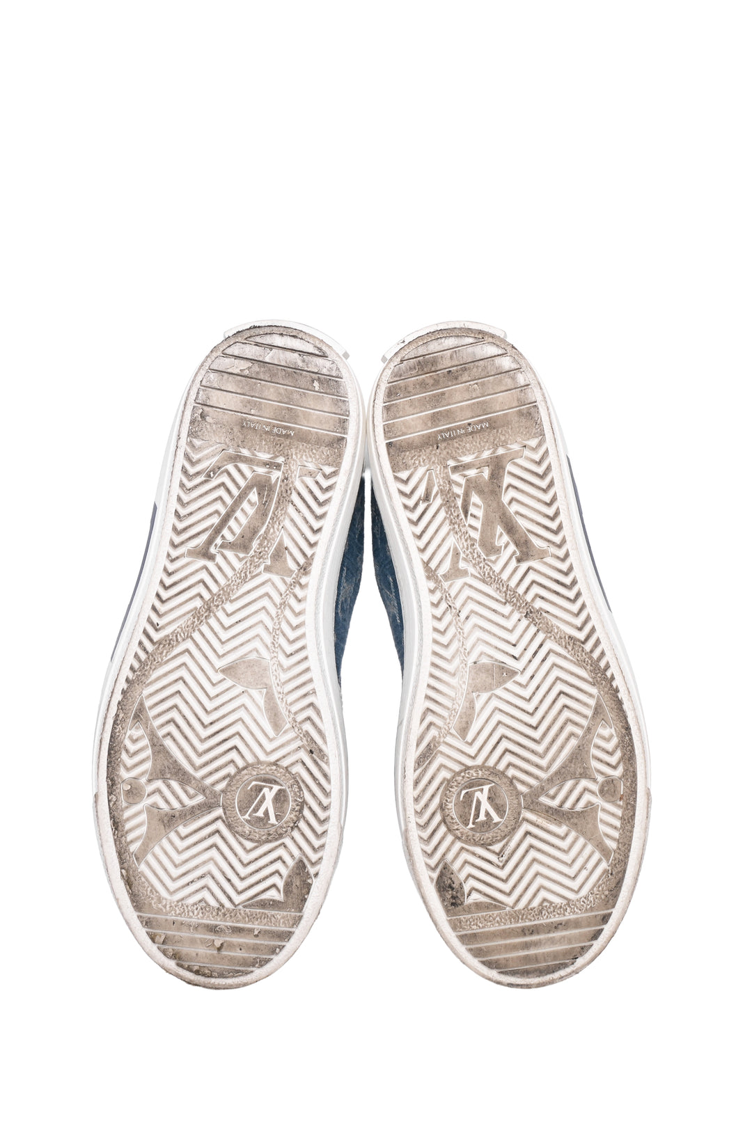 Louis Vuitton Size 38 Calfskin Monogram Denim Charlie Sneaker