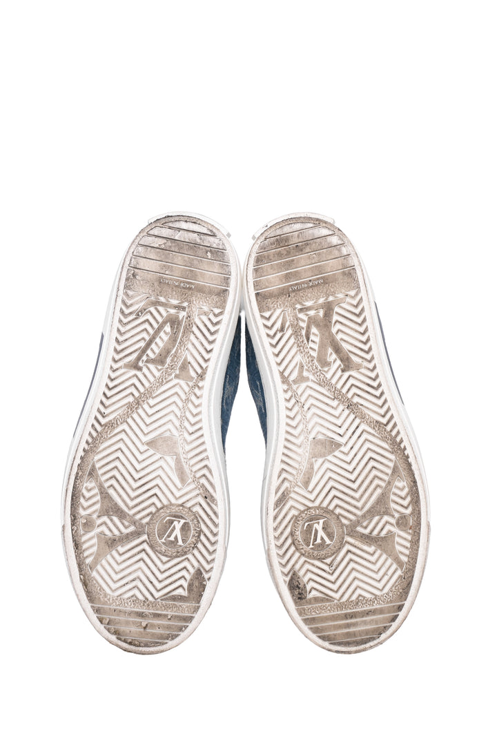 Louis Vuitton Size 38 Calfskin Monogram Denim Charlie Sneaker