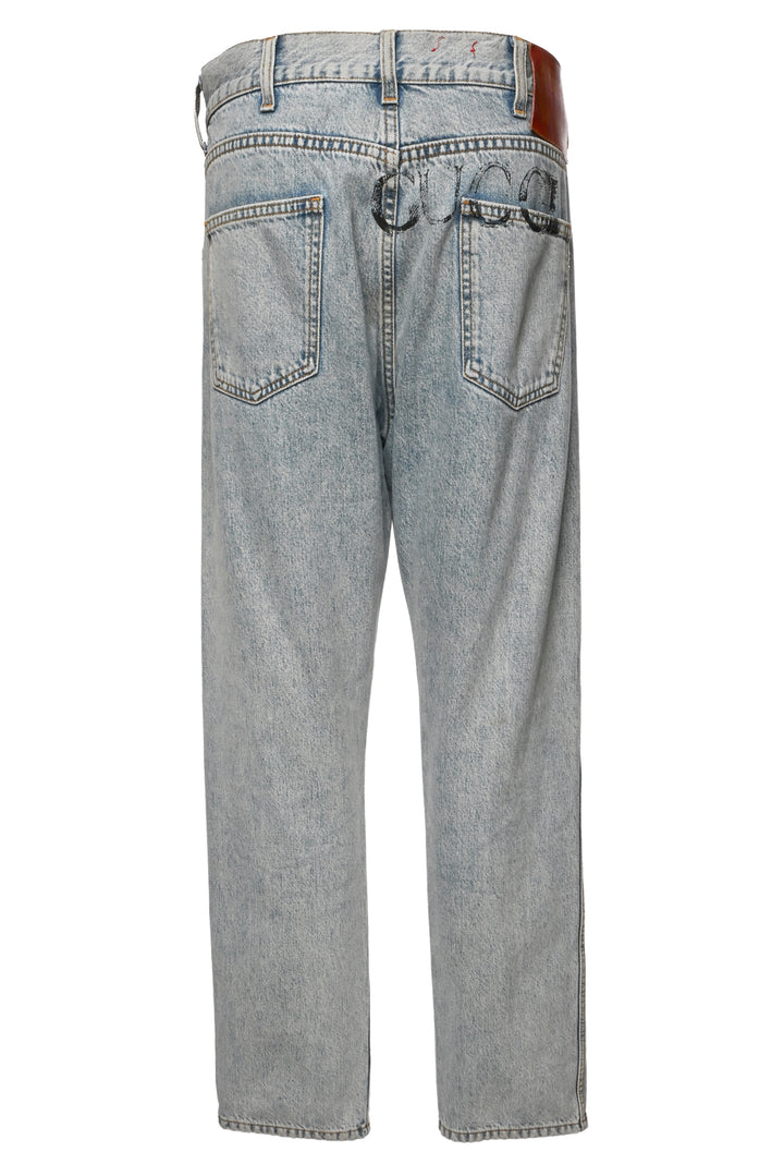 Gucci Size 36 Men's Back Logo Distressed Jeans