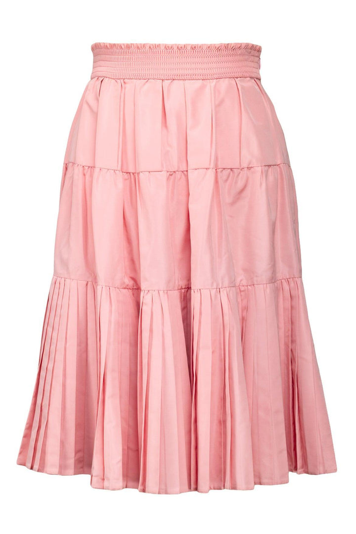 Prada Size 4 2019 Tiered Pleated Silk Skirt