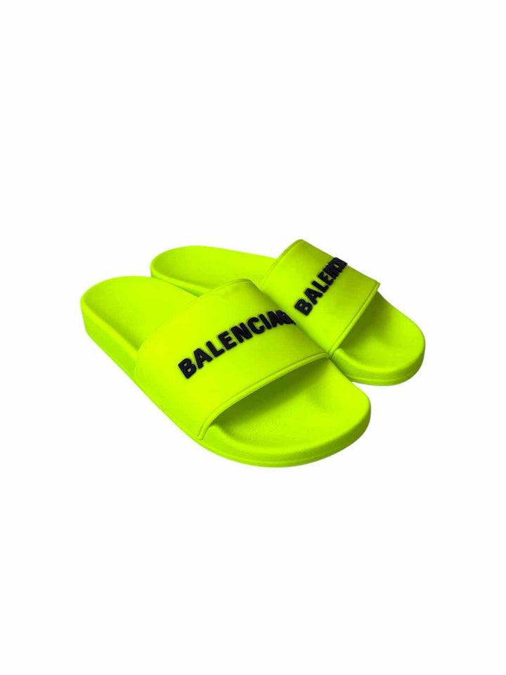 Balenciaga Size 6 Pool Side Rubber Logo Flats