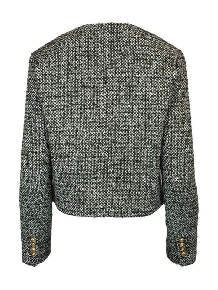 Celine Size 36 BouclÃ© Tweed Chasseur Jacket