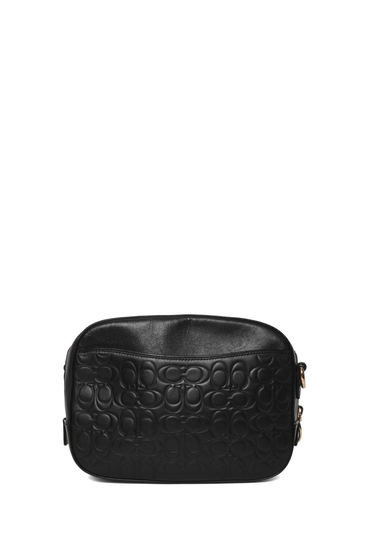 Coach Signature Embossed Leather Camera Bag Crossbody