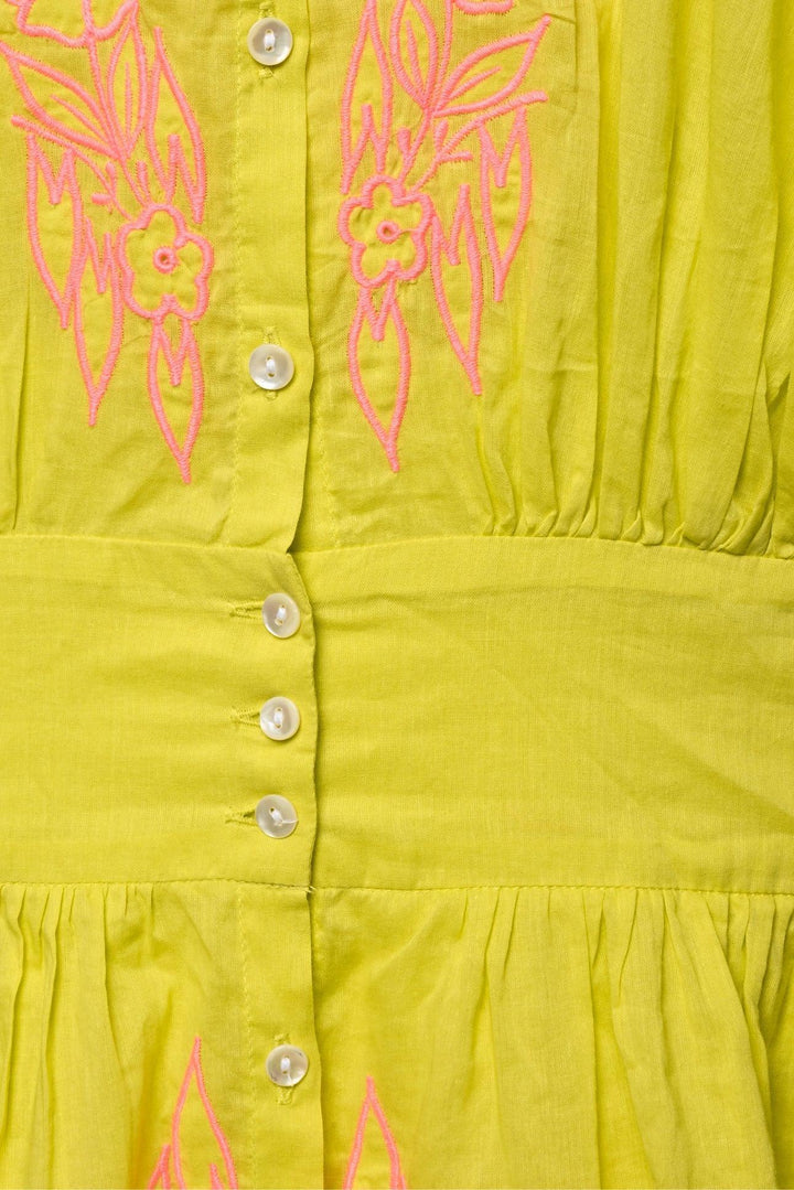 Juliet Dunn Size 3 Embroidered Blouson Dress