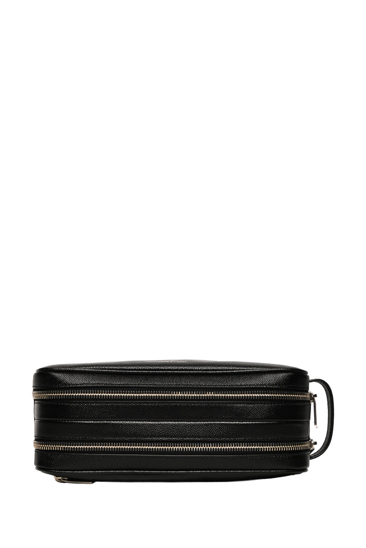 Saint Laurent Double Zip Leather Toiletry Case