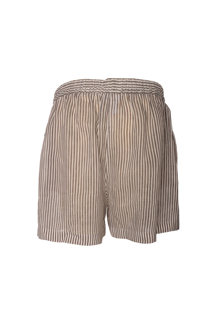 Brunello Cucinelli Size L Striped Linen & Silk-Blend Shorts