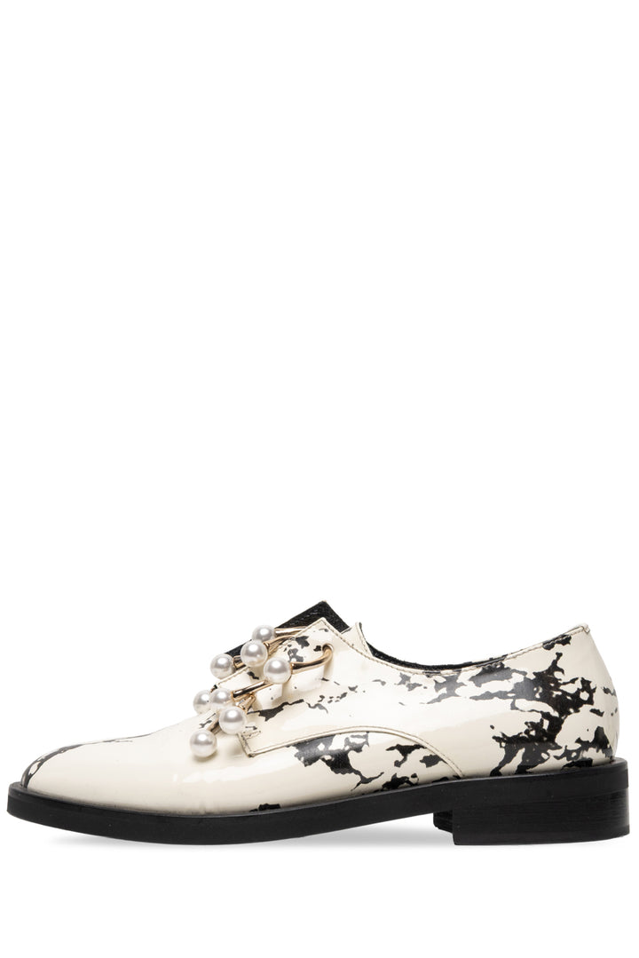 Coliac Size 37 Marble Pierced Slip On Oxford Flats