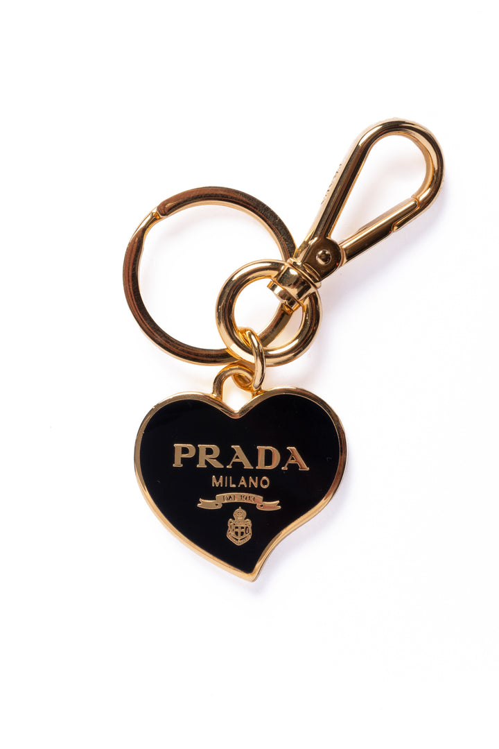 Prada Logo Heart Keychain