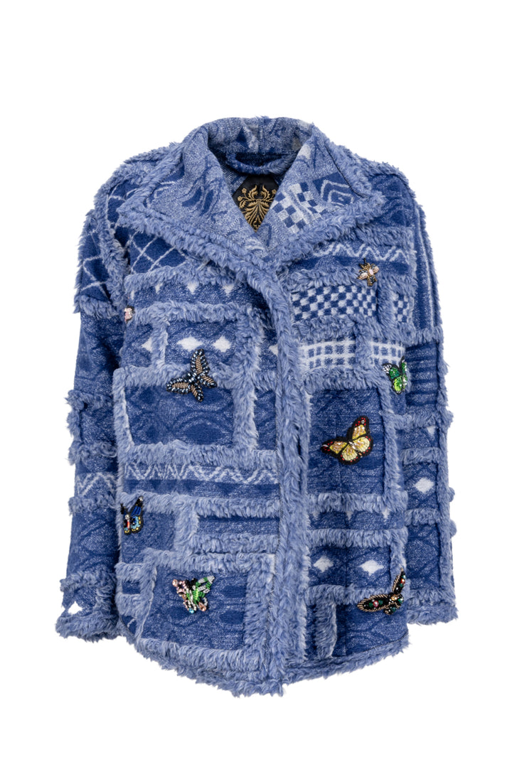 Johnny Was Size XS Embellished Butterfly Patchwork Jacket