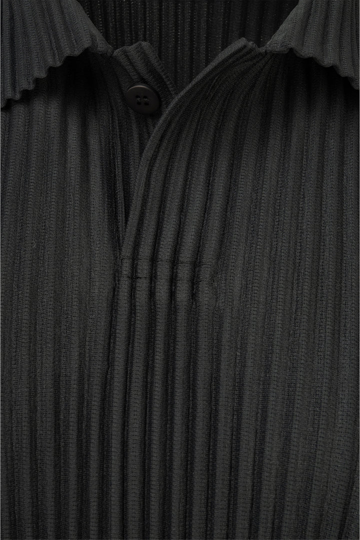 Issey Miyake Size 3 Men's Pleated Shirt Long Sleeve Polo