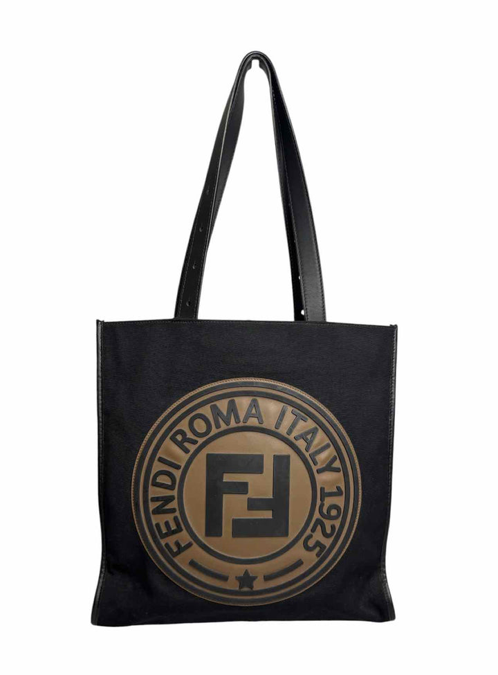Fendi Circle Logo Canvas Tote