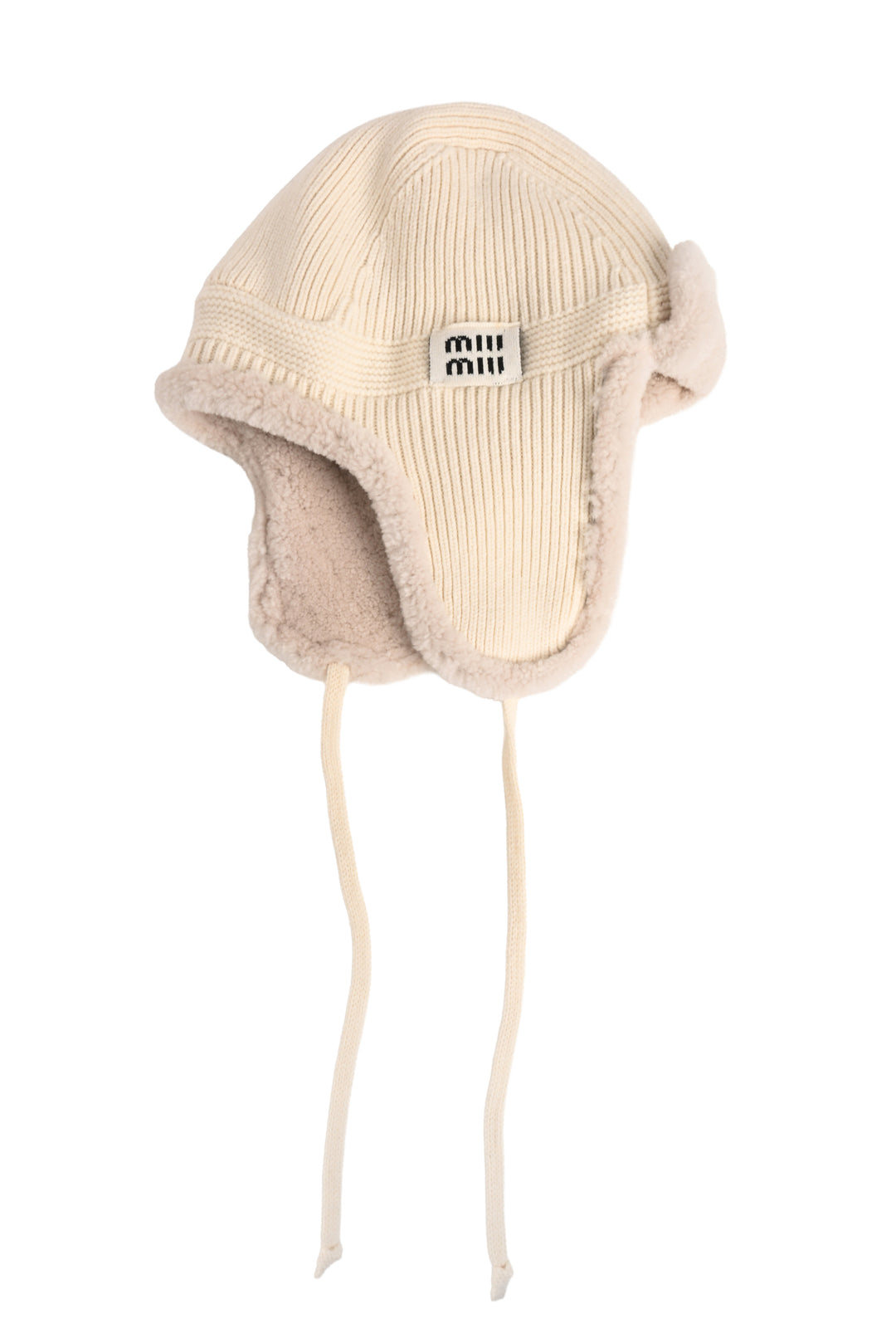 Miu Miu Size M 2024 Shearling, Wool & Cashmere Trapper Hat