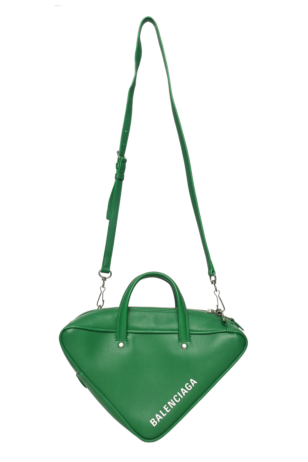 Balenciaga F/W 2017 Calfskin Leather Logo Triangle Duffle Crossbody Small