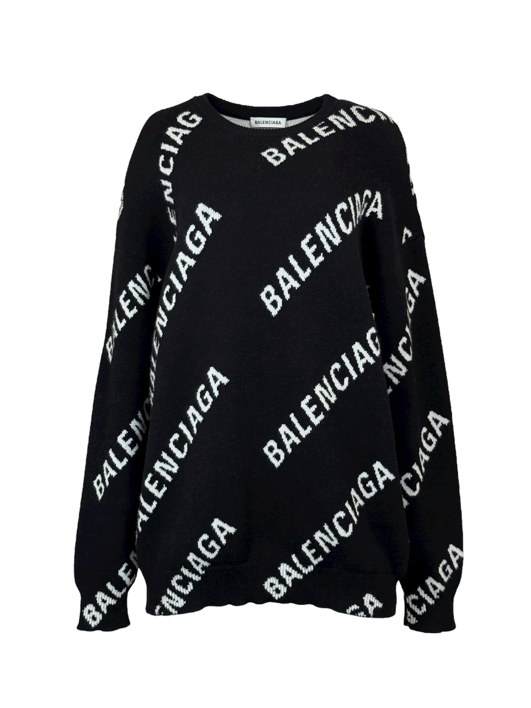 Balenciaga Size XS Men's 2019 Allover Logo Crewneck Sweater