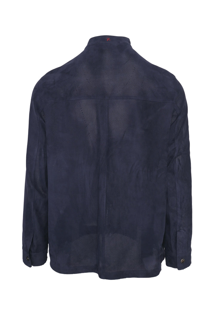 Isaia Size 46 Men's Perforated Lambskin Jacket
