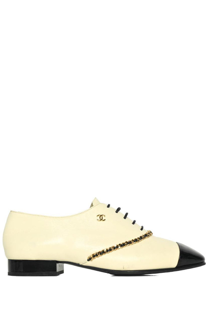 Chanel Size 36 Cap Toe Lace Up Oxfords