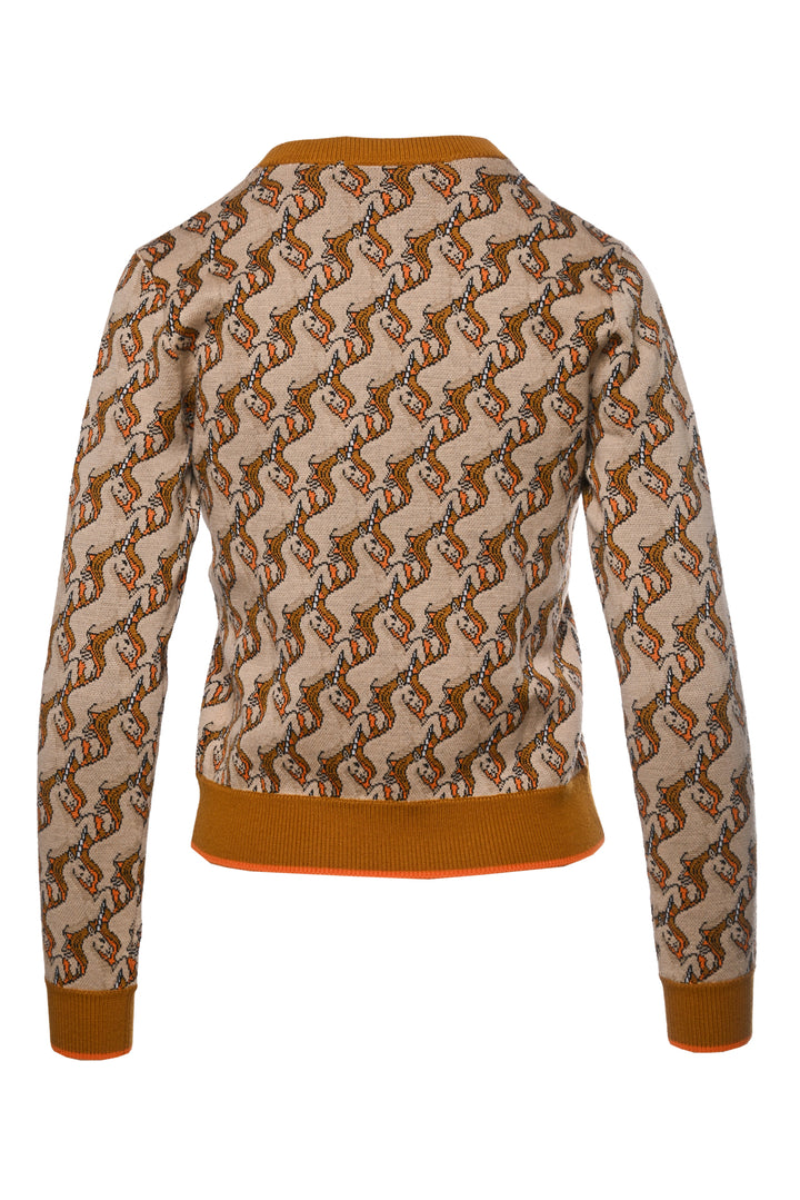 Burberry Size XS Unicorn Merino Wool Blend Jacquard Sweater