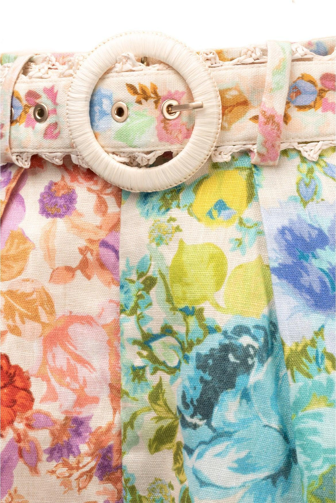 Zimmermann Size 3 Raie Tuck Floral Linen Shorts