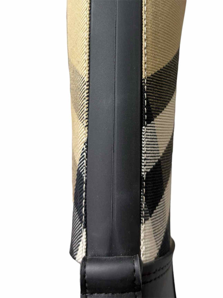 Burberry Size 37 House Check Tall Rubber Boots