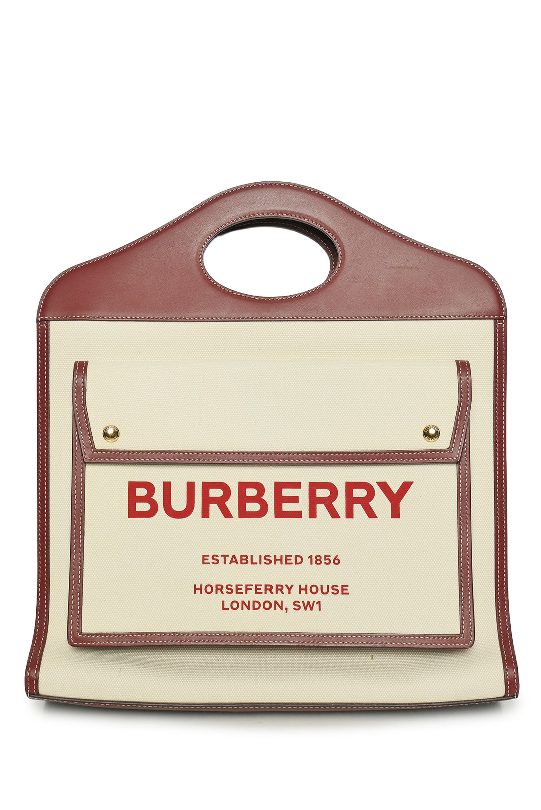 Burberry Canvas & Leather Medium Pocket Bag
