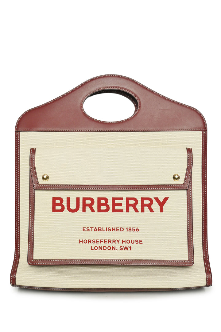 Burberry Canvas & Leather Medium Pocket Bag
