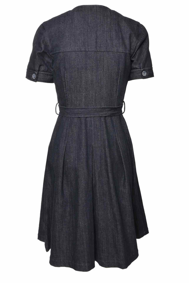 Carolina Herrera Size 4 Button Up Denim Midi Dress - Luxury Used Designer Dresses