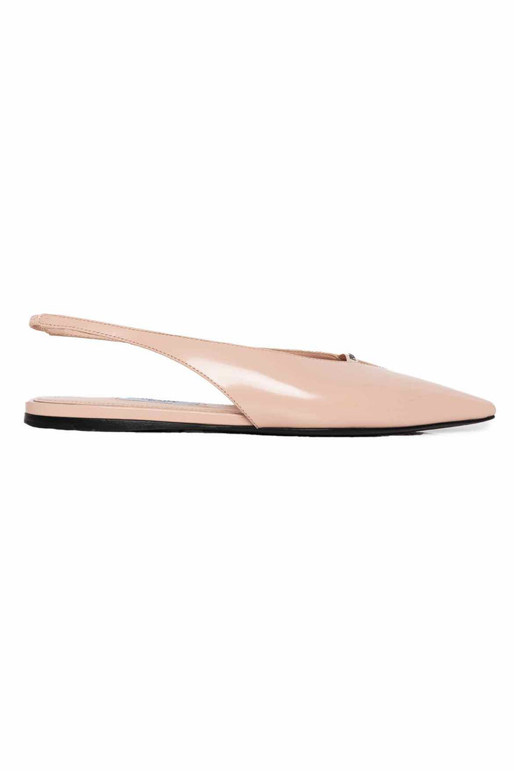 Prada Size 35.5 Patent Leather Slingback Flats