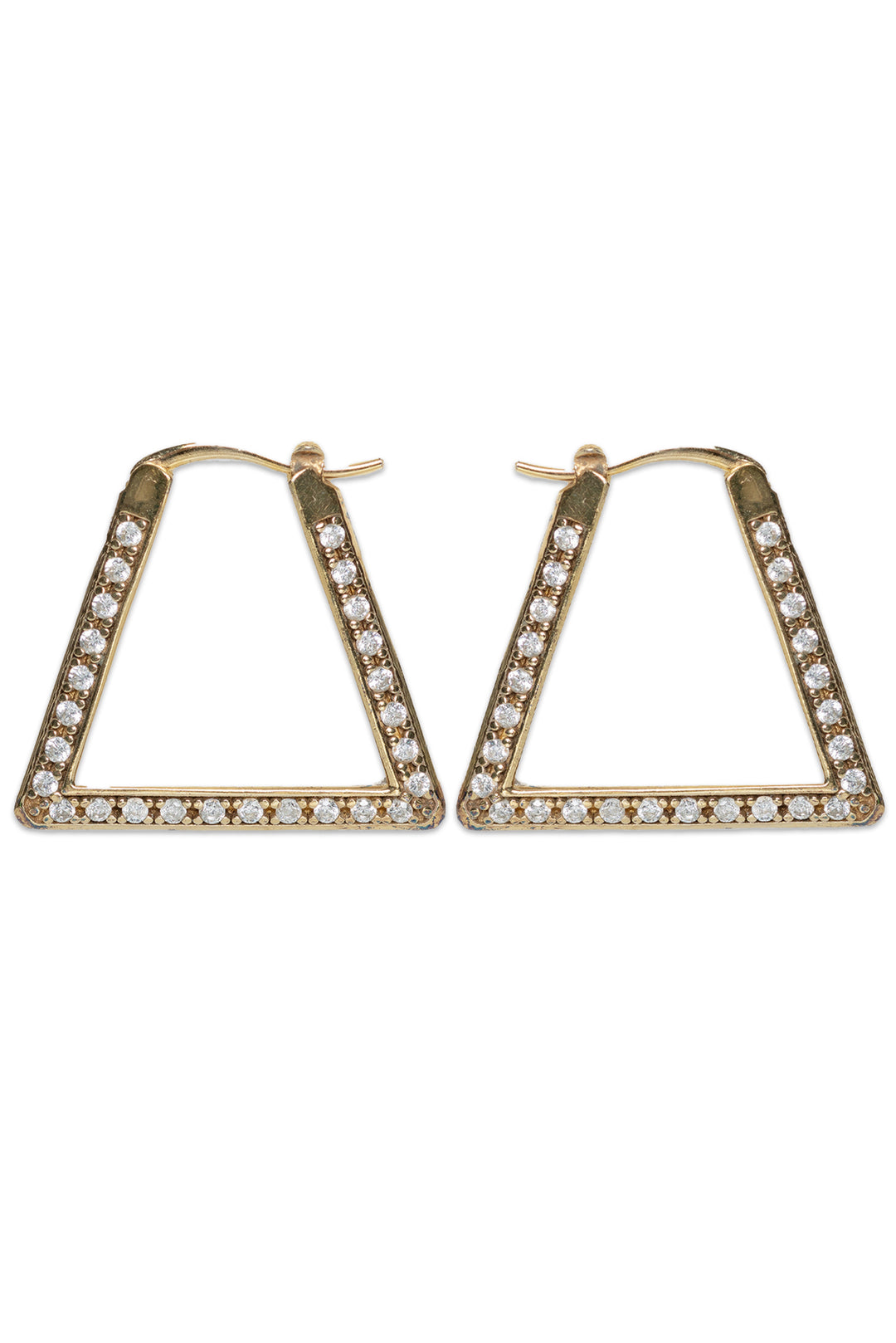 Bottega Veneta Size OS Crystal Triangle Hoops Earrings