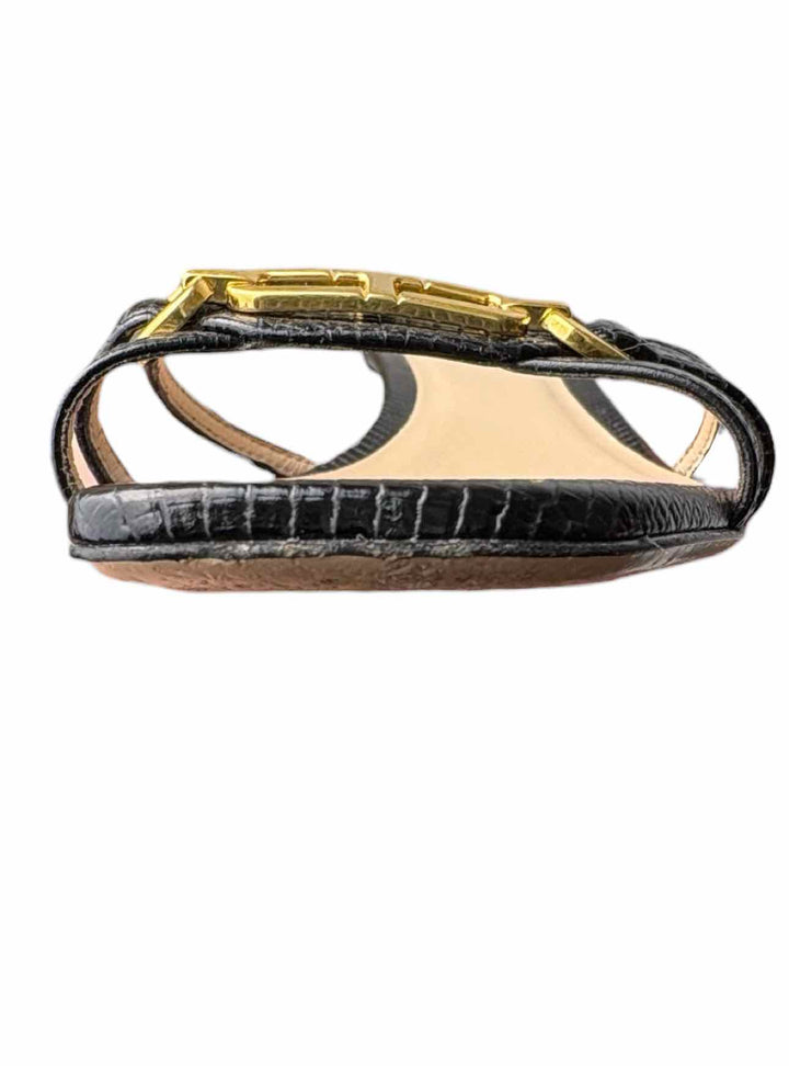 Tom Ford Size 37.5 Stamped Lizard Print Leather Whitney Mule Sandals