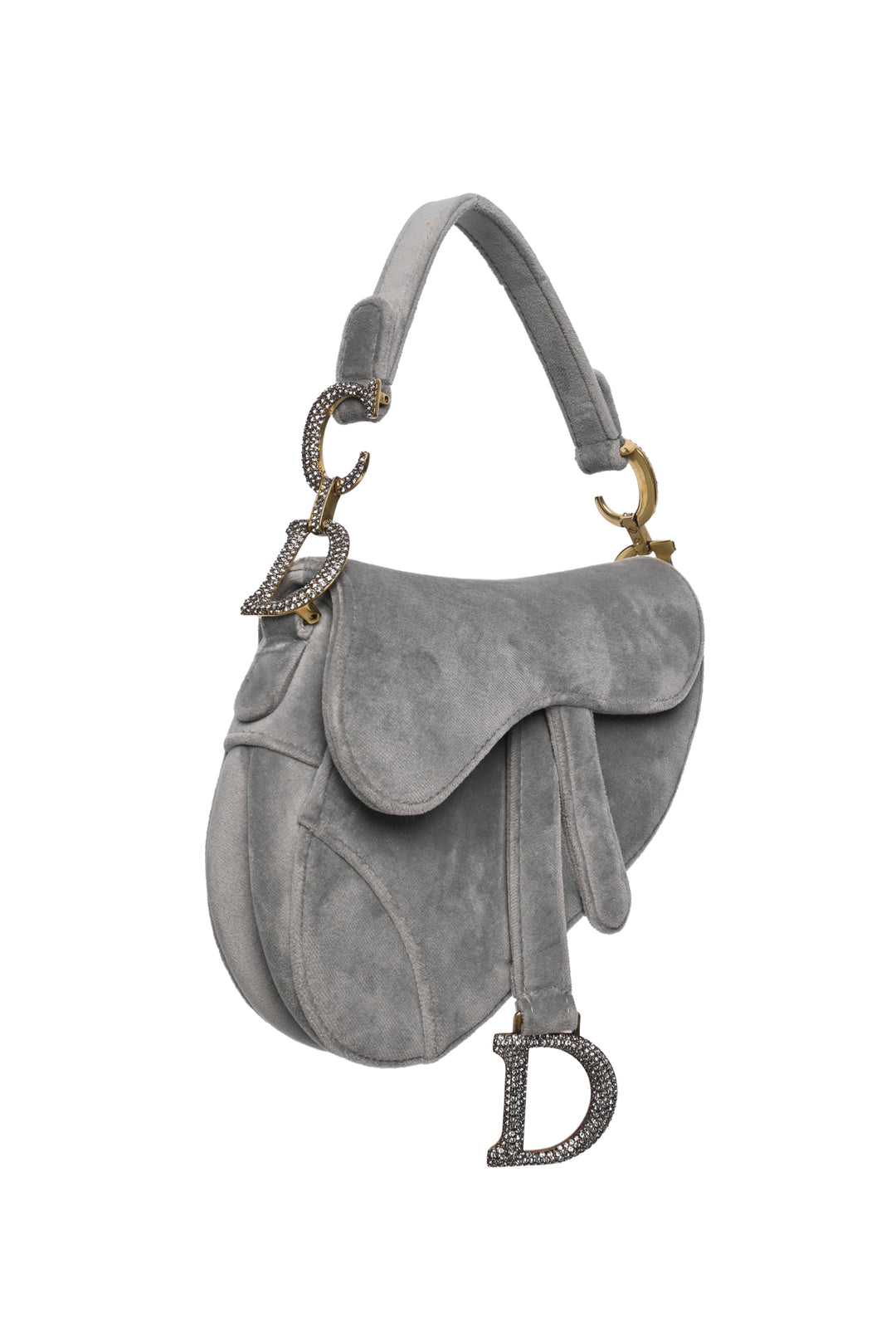 Dior 2019 Velvet Crystal Mini Saddle Bag